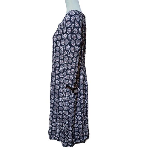 Boden 3/4 Sleeves Black Stars Print Sheath Dress 100% Viscose Front Button Sz 8R - Picture 5 of 9